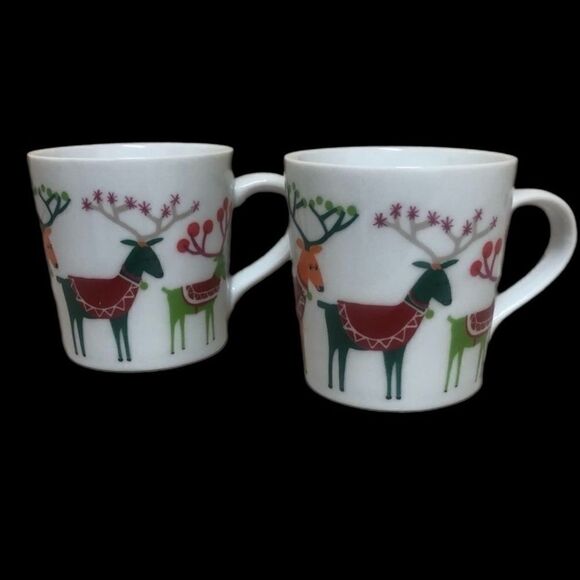 EUC Crate & Barrel 2014 Jen Bowers Christmas mugs - Picture 2 of 10